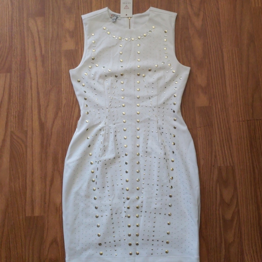 NEW GUESS EMBELLISHED KNIT DRESS SZ S
